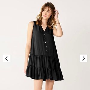 Women's Nine West Button-Front Tiered Drop-Waist Dress